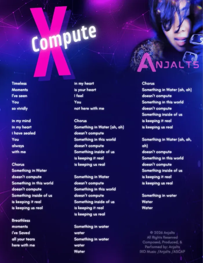 Xcompute — visual lyric sheet