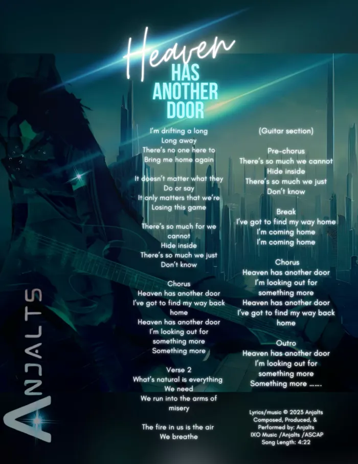 Heaven Has Another Door — visual lyric sheet