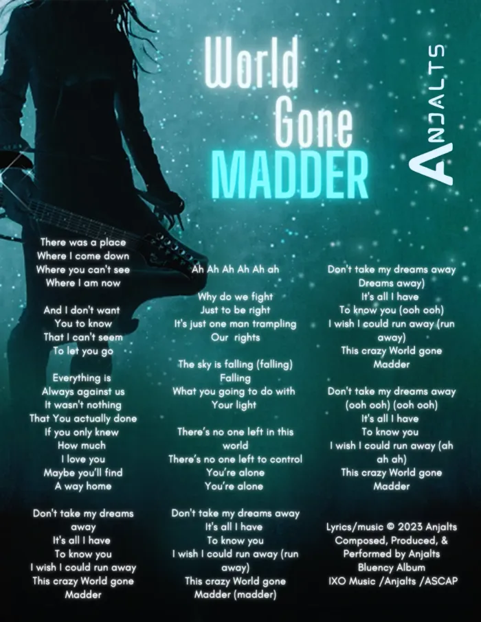 World Gone Madder — visual lyric sheet