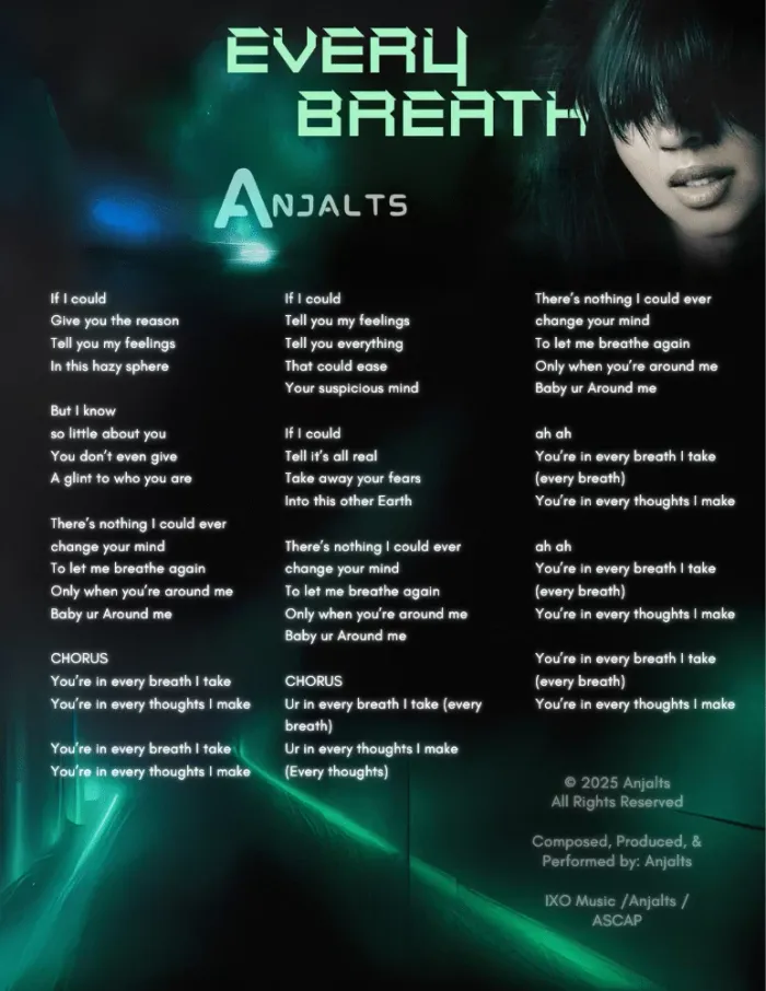 Every Breath — visual lyric sheet