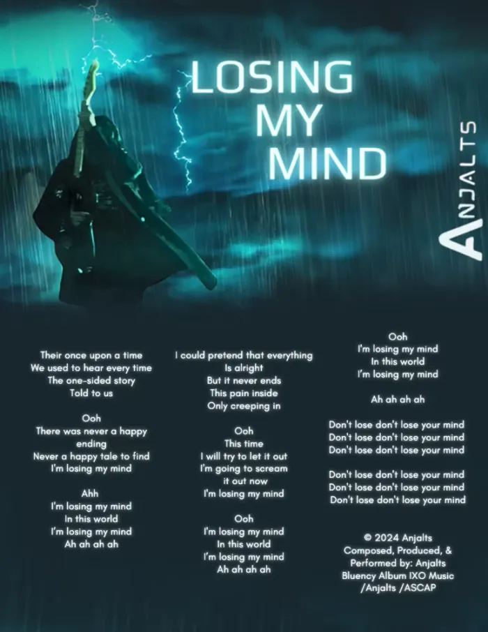 Losing My Mind — visual lyric sheet