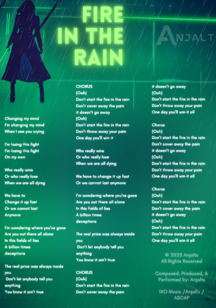 Visual Lyric Fire in the Rain